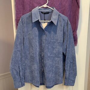 NWT Zara Washed Blue Shirt Top